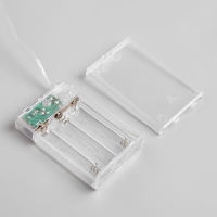 Гирлянда &laquo;Нить&raquo; 5 м роса, IP20, зелёная нить, 50 LED, 2 режима, батарейки AAх3 (нет в комплекте), свечение мульти