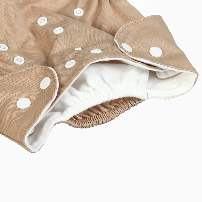 Набор многоразовых подгузников &laquo;Листья&raquo;, 3-8 кг, цвет белый, коричневый, 2 шт., Крошка Я