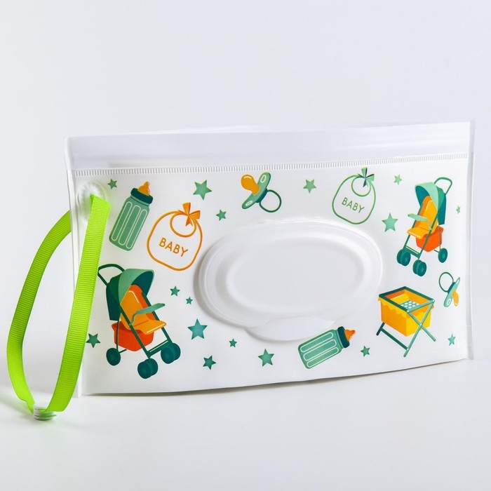 Контейнер для салфеток с петелькой &laquo;Коляски&raquo;, цвет МИКС