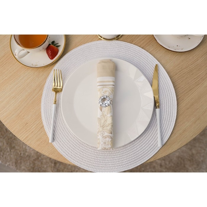 Салфетка сервировочная на стол Доляна &laquo;Лофт&raquo;, d=38 см, цвет белый