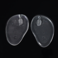 Полустельки для обуви, с протектором, с разделителем, силиконовые, 9,4 &times; 6,4 см, пара, цвет прозрачный