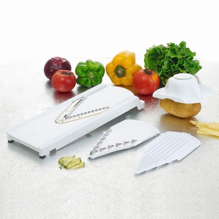 Овощерезка - шинковка Доляна &laquo;Смарти&raquo;, 3 сменных насадки, пушер, цвет белый