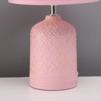 Лампа настольная "Узор" 1х40Вт Е14 розовый 20х20х34см