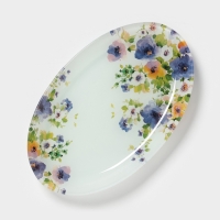 Блюдо сервировочное Доляна &laquo;Букет незабудок&raquo;, 24,5&times;15&times;2 см , стекло, рисунок