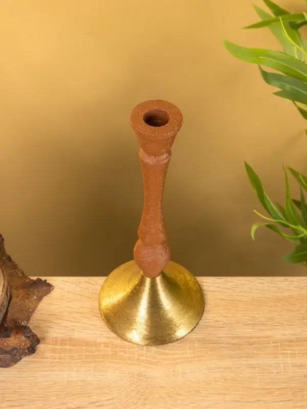 Подсвечник на 1 свечу "Бисквит" 10,5х10,5х25 см