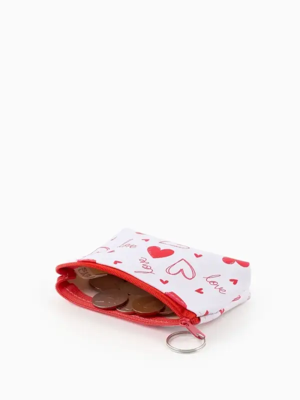 Кошелек жен 13-01-01 Июнь2503, 11*3,5*8,5 см, отд на молнии, белый-красный