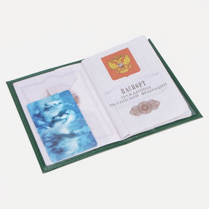 Обложка для паспорта, цвет зелёный