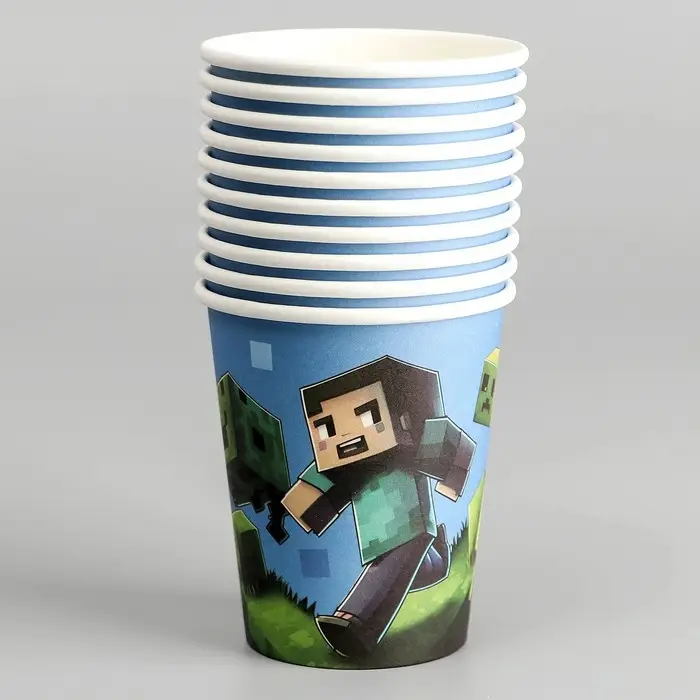 Стакан одноразовый бумажный &laquo;Пиксели&raquo;, 250 мл