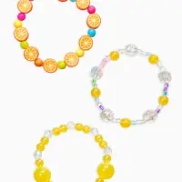 Браслет детский &laquo;Выбражулька&raquo;, 3 шт. набор, фрукты, цветной