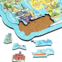 Пазл деревянный фигурный "Достопримечательности мира"