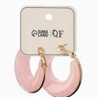 Серьги-кольца акрил "Тренд", цвет розовый в золоте