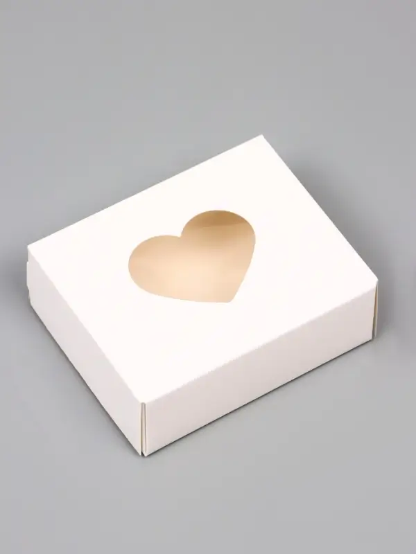 Коробка складная &laquo;Сердца&raquo;, ,белый, 10&times;8&times;3.5 см