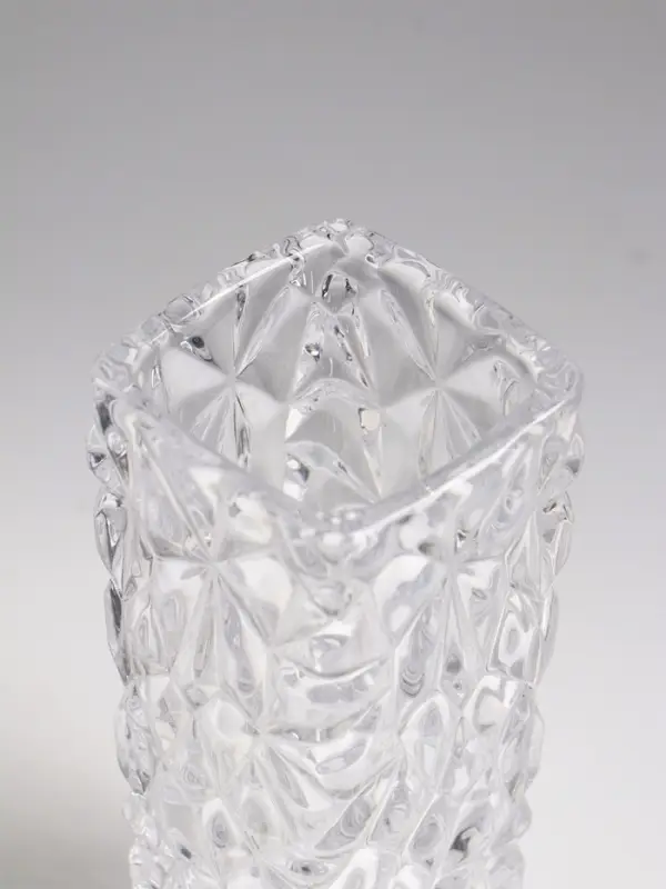 Ваза настольная стекло "Геометрия" лучики, 15,5х5,5 см, прозрачный