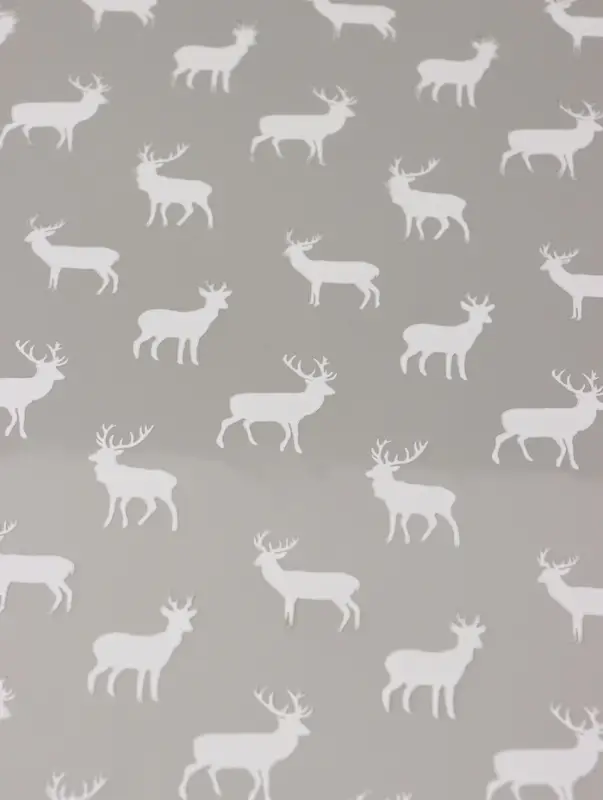 Пленка глянцевая "Северные олени", белый, 0,7 х 7,5 м, 40 мкм, 200 гр