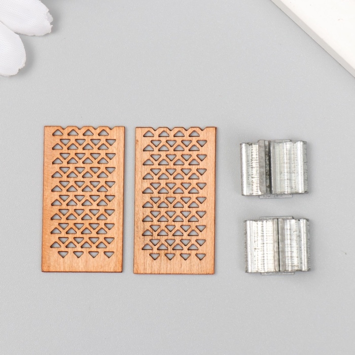 Фитиль для свечи дерево с металлическим держателем широкий набор 2 шт 2х3,6 см