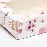 Коробки подарочная, складная, с окном &laquo;С Днем Рождения&raquo;, 20&times;12&times;4 см