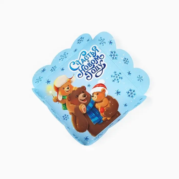 Коробка для кондитерских изделий с пластиковой крышкой &laquo;Сказочного Нового года&raquo;, 10.5 х 10.5 х 3