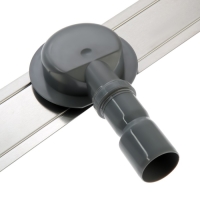 Трап ZEIN engr, c флaнцeм свободного вращ 360&deg;, 7*100 см, d=40/50 мм, нерж сталь, сатин