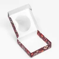 Подарочная коробка сборная с окном &laquo;Мандарины и подарки&raquo;, 11.5&times;11.5&times;3 см