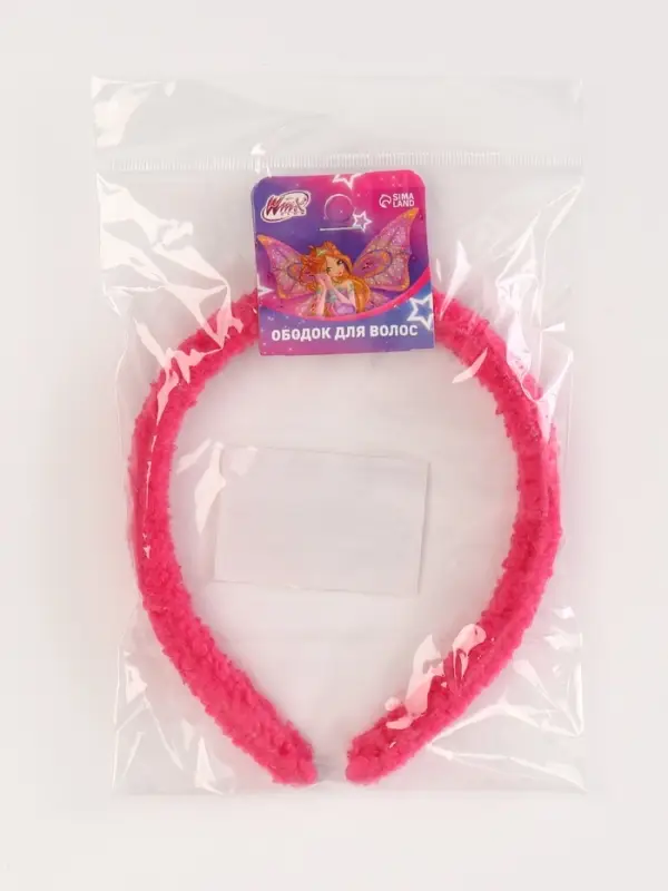 Ободок для волос плюшевый, цвет розовый, Винкс