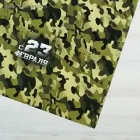 Бумага упаковочная глянец &laquo;Камуфляж&raquo;, 23 февраля, 100 х 70 см