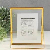 Фоторамка металл на 1 фото 15х20 см "Лофт" золото гальваника 1,2х16,5х21,8 см