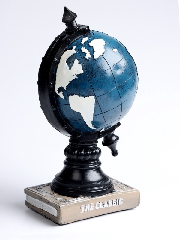 Часы настольные интерьерные, &laquo;Глобус&raquo;,  на батарейках, 11&times;7.8&times;13 см, d-8 см