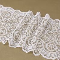 Кружевная эластичная ткань, 180 мм &times; 23 &plusmn; 1 м, цвет белый