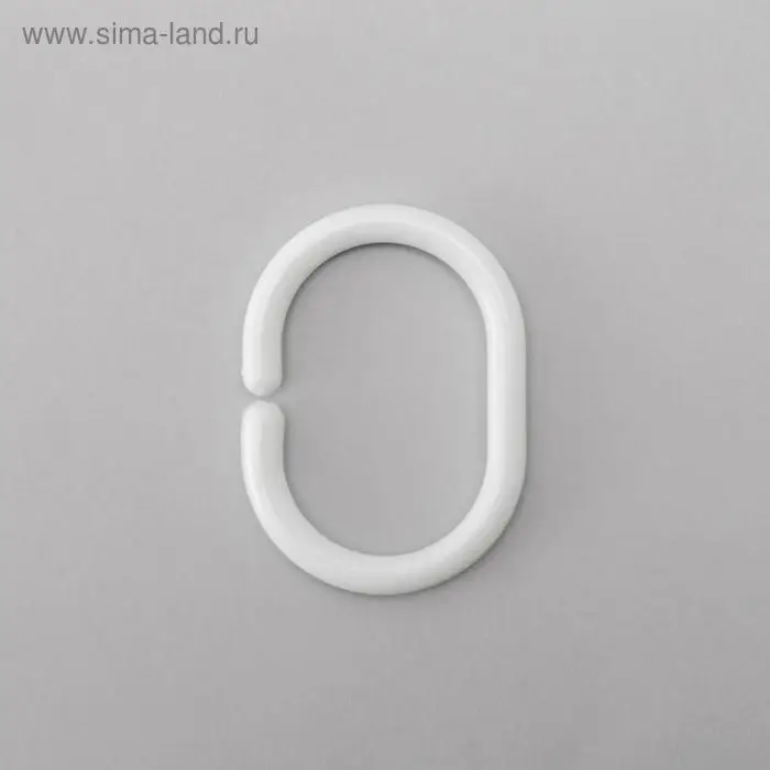 Набор колец для штор в ванную, пластик, 12 шт, белый