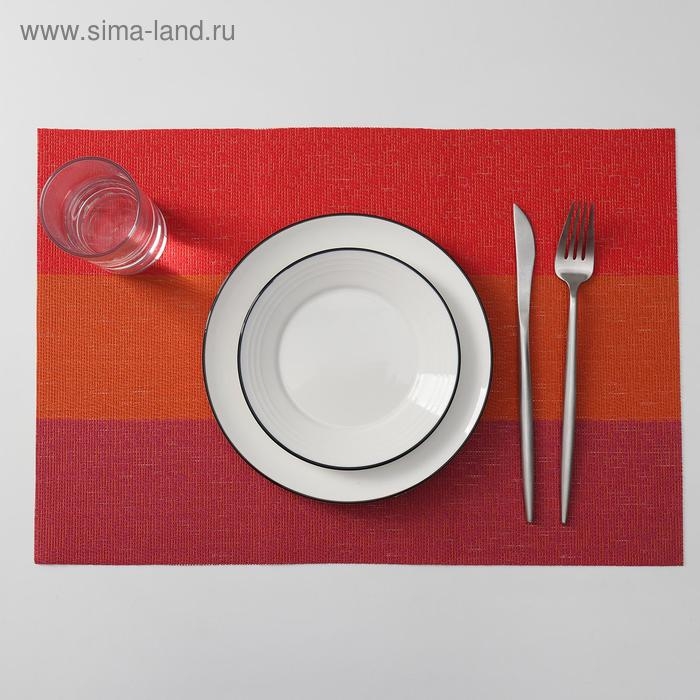 Салфетка сервировочная на стол &laquo;Три полосы&raquo;, 45&times;30 см , цвет терракотовый