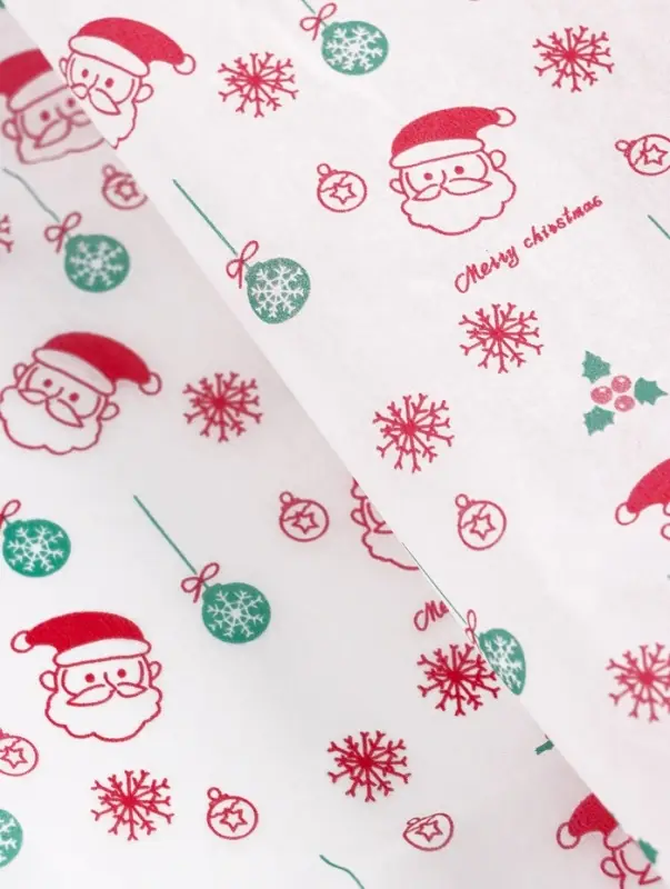 Бумага упаковочная тишью "Дед Мороз!", белая, 50 х 66 см