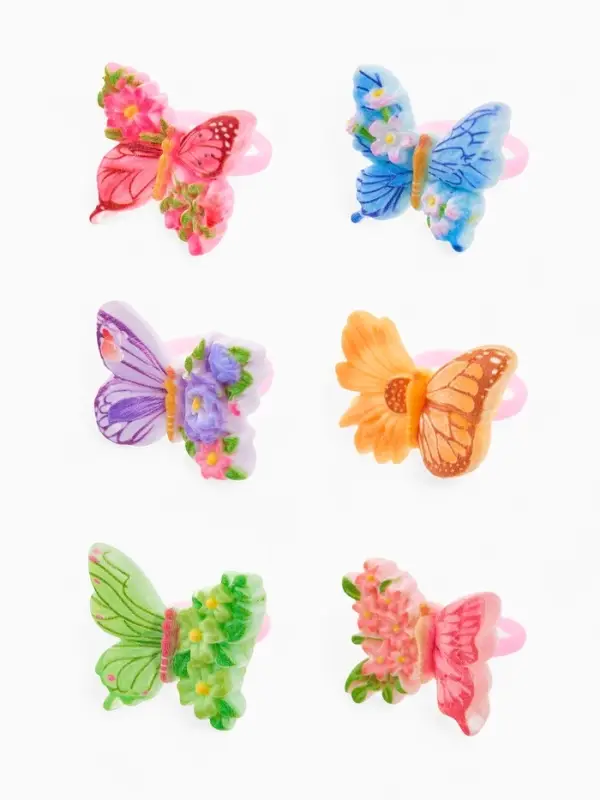 Кольцо &laquo;Выбражулька&raquo; бабочка в цветах, форма МИКС, цветное, безразмерное