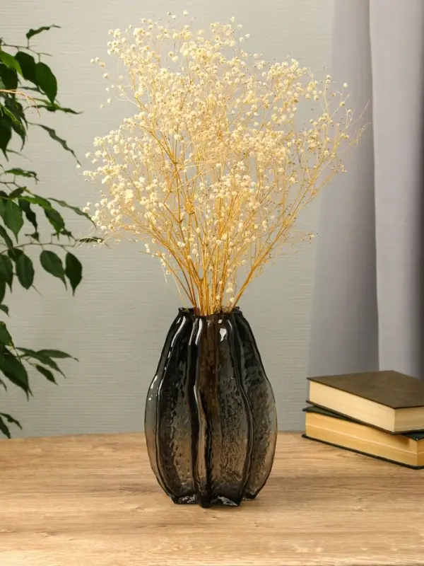 Ваза стекло настольная "Кэли" 21х12х6 см, серый