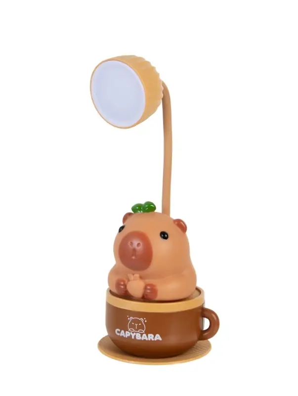 Ночник "Капибара в чашке" 8хLED 3Вт 5V USB АКБ 2 режима 9,5х9,5х28,5 см