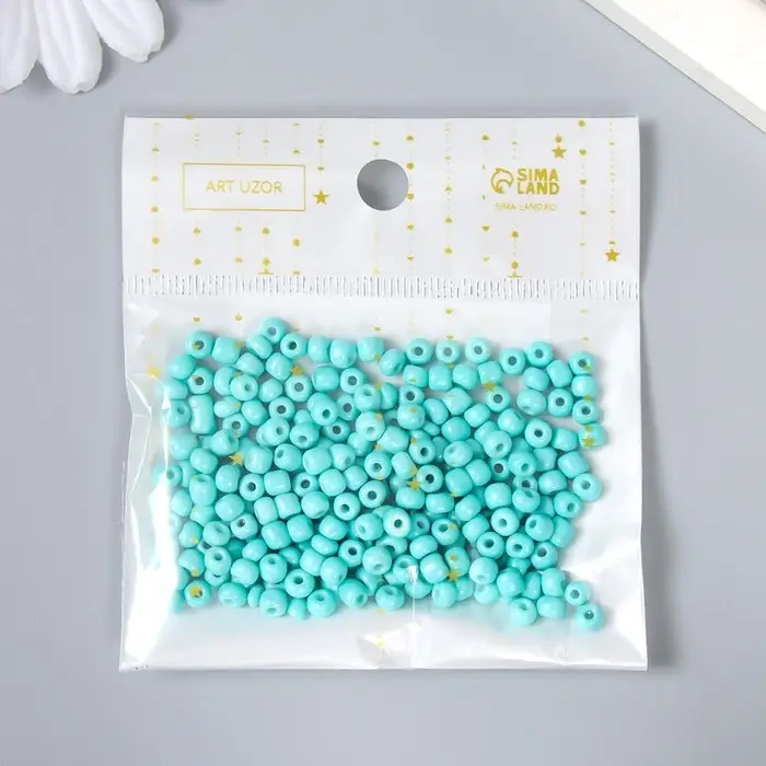 Бисер круглый 6/0 "Бирюза" 20 гр