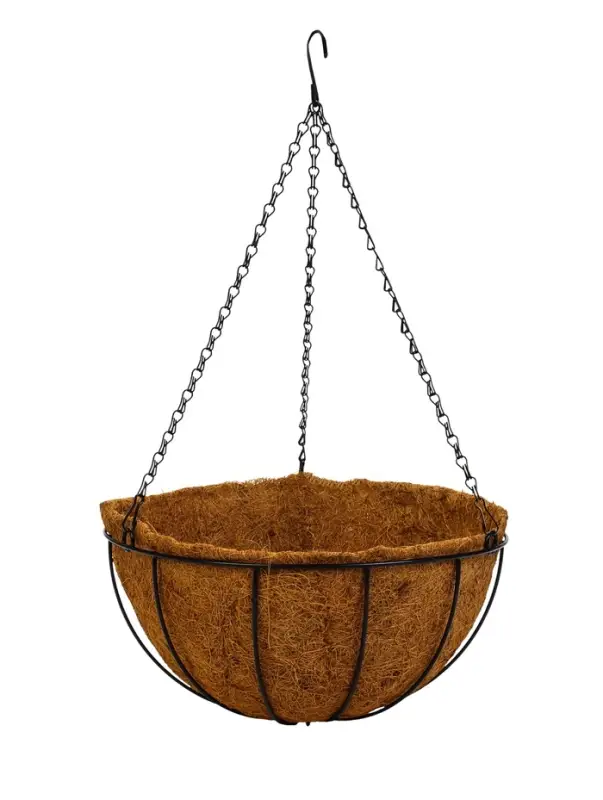 Кашпо подвесное d=35 см, с кокосовым вкладышем "Полусфера"