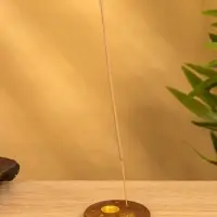 Подставка под благовония круглая, 8 см, дерево шишам, МИКС