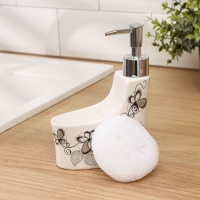 Дозатор для моющего средства с подставкой для губки Доляна &laquo;Романтика&raquo;, 250 мл