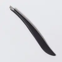 Пинцет скошенный, узкий 9 см, чёрный