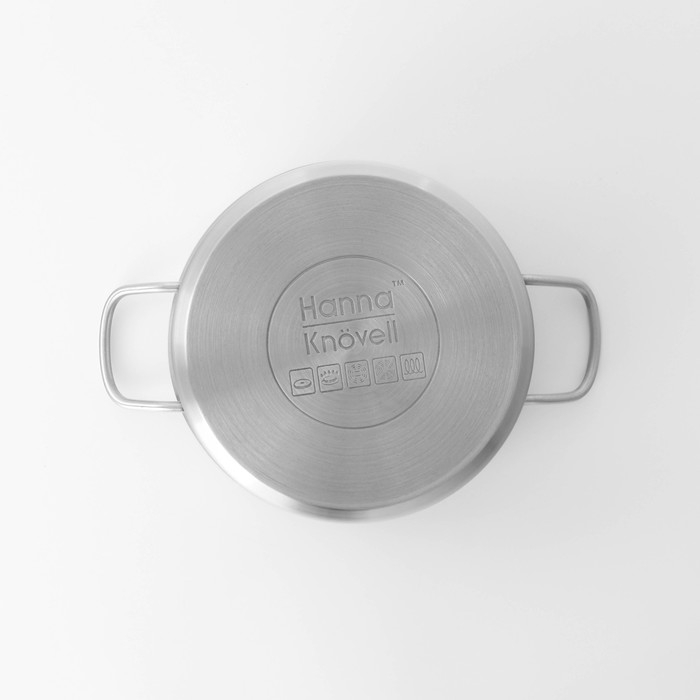 Кастрюля из нержавеющей стали Hanna Kn&ouml;vell с крышкой, 3 л, d=20 см, h=9,5 см, толщина стенки 0,6 мм, индукция