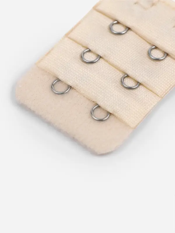 Застёжка для бюстгальтера, удлинитель, 3 ряда 2 крючка, 3.2&times;5 см, бежевая