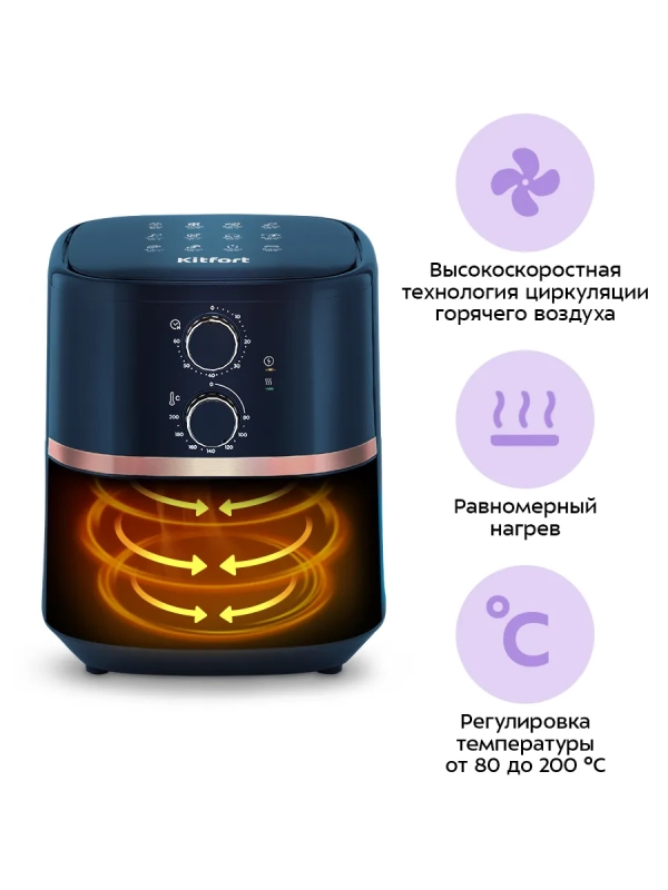 Аэрогриль электрический КТ-8106 - 3.2 л - 1500 Вт
