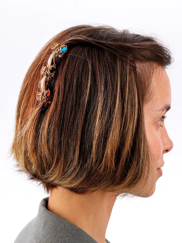 Крабик для волос &laquo;Индия&raquo;, тюльпан, 2.5 см, золото МИКС