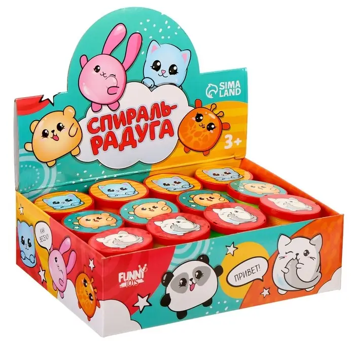 Пружинка - радуга &laquo;Пухлики&raquo; d=5 см, в шоубоксе, МИКС