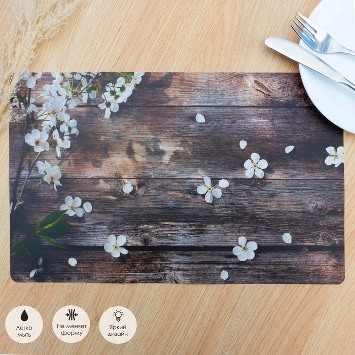 Салфетка сервировочная на стол &laquo;Ветка яблони&raquo;, 26&times;41 см