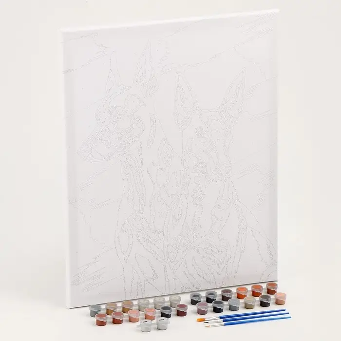 Картина по номерам на холсте с подрамником с золотой краской &laquo;Доберманы&raquo;, 40 х 50 см