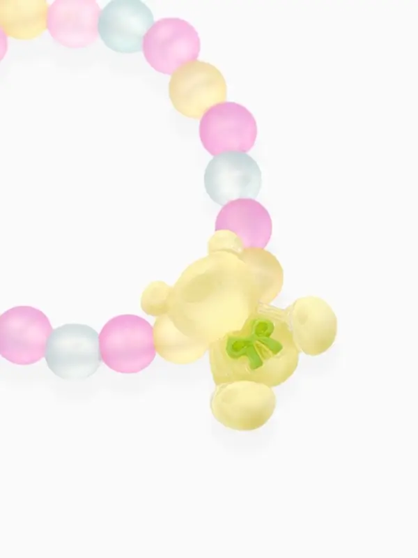 Браслет детский Выбражулька &laquo;Мишка&raquo;, d=6 см. бусины, разноцветный