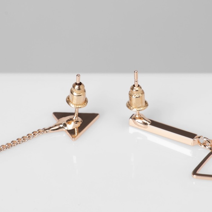 Серьги висячие &laquo;Геометрия&raquo; треугольники, цвет золото, 7 см