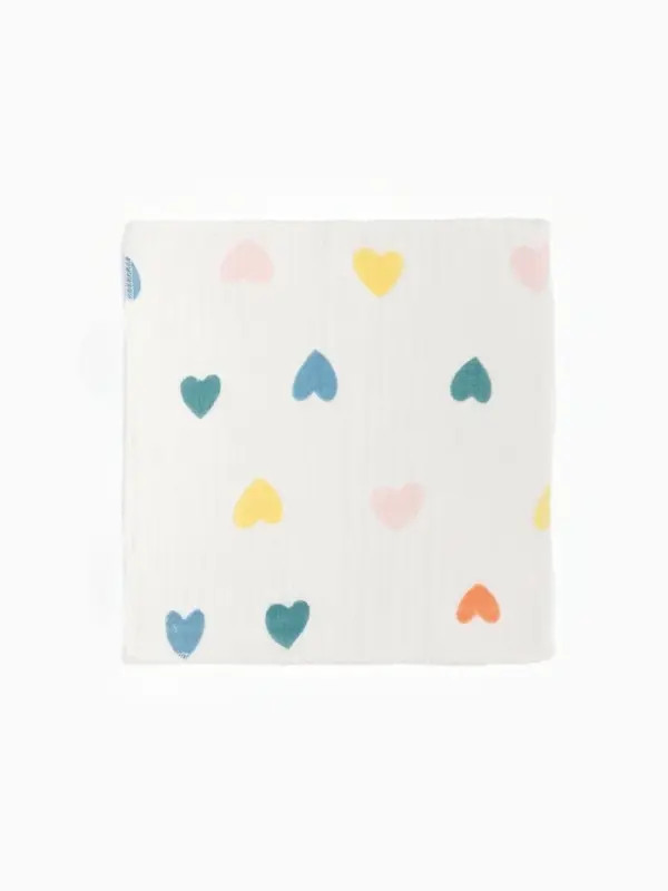 Набор платочков Крошка Я Сolored hearts (вид 1) 20*20 см-5 шт, муслин, 100 % хлопок