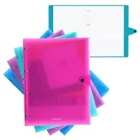 Тетрадь на кольцах А4, 80 листов в клетку ErichKrause "Glance Vivid", пластиковая обложка, блок офсет, белизна 100%, МИКС